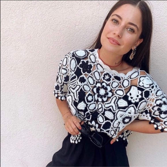 ZARA CROCHETED POM POM SWEATER - Picture 2 of 4